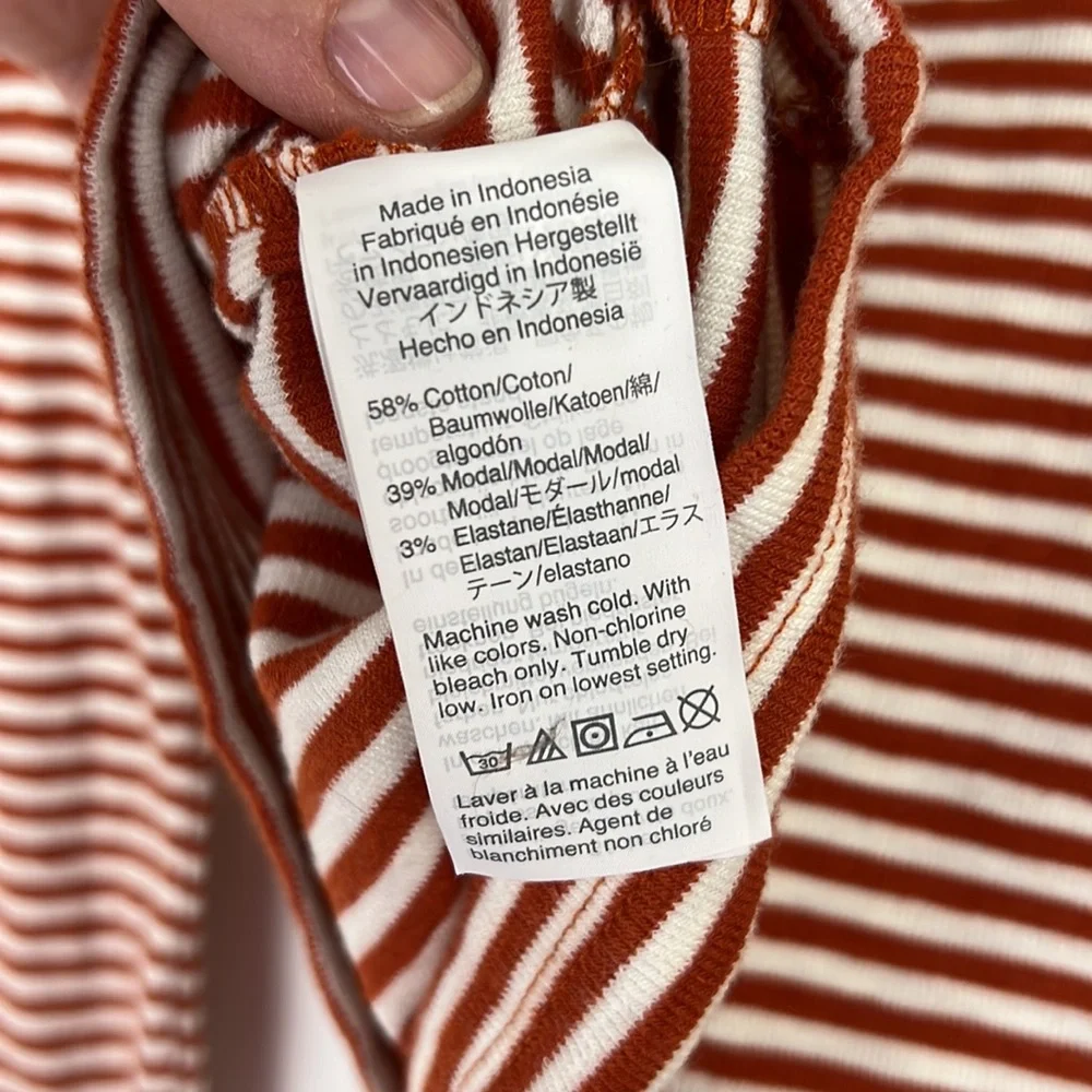 MADEWELL Long sleeve striped crew neck Maple Glow Baguette button cuffs S - Picture 7 of 9